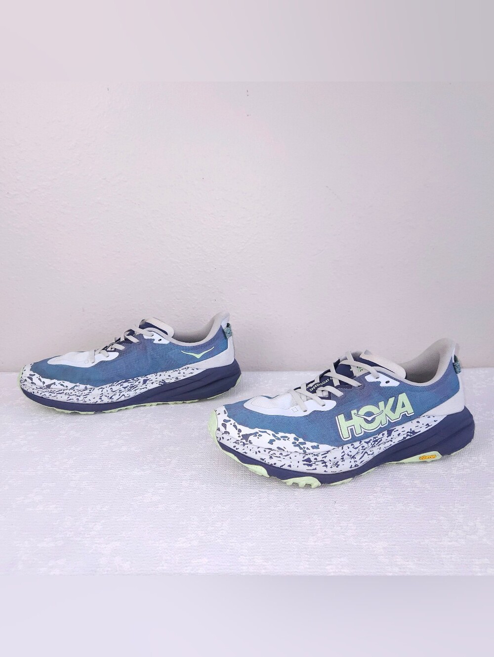 HOKA Speedgoat 6 Trail Running Shoes Men's US 12 Droplet Nautical Dust